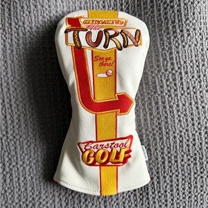 Barstool Golf White and Yellow Headcover